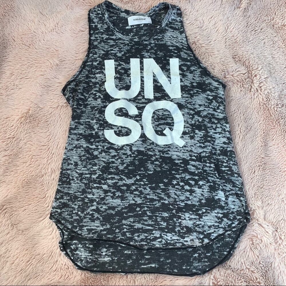 Soulcycle UNSQ Burnout Gray Union Square Workout Active Tank Top Size: Large
